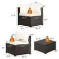 thumbnail image 2 of Gymax 6PCS Rattan Patio Sectional Sofa Conversation Set Outdoor w/ Beige Cushions, 2 of 8