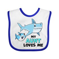 Inktastic My Aunt Loves Me with Cute Sharks Boys or Girls Baby Bib