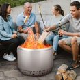 thumbnail image 6 of AOILE 27 Inch Smokeless Fire Pit - Portable Stainless Steel Camping Stove with Stand & Removable Ash Pan | Ideal for Outdoor Wood Burning | H: 11.5 in, 26.9 lbs, 6 of 9