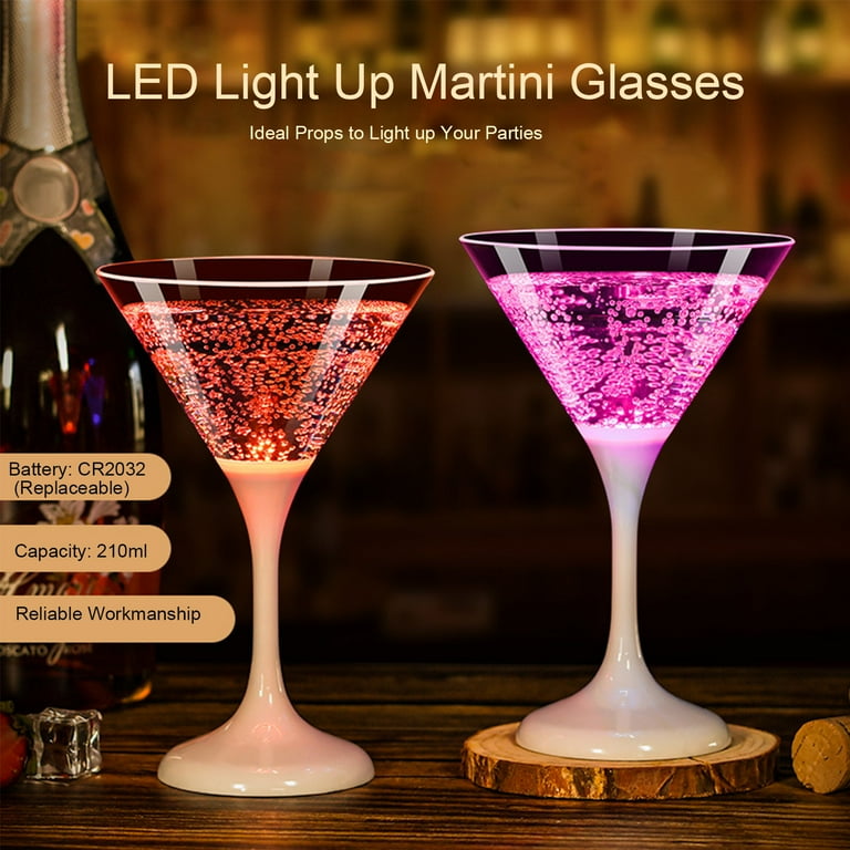 Lighted LED Martini Glasses - Multi Color