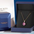 thumbnail image 5 of Gem Stone King 14K Yellow Gold Pink Moissanite Pendant Necklace | 2.82 Cttw | Gemstone Birthstone | Oval 10X8MM | Gold Necklace for Women | With 18 inch Gold Chain, 5 of 6