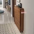 thumbnail image 4 of KMSC-Zapatero de madera de gran capacidad, armario ultrafino de punta estrecha, estilo cubo, sencillo y moderno, mueble para el hogar, 4 of 4