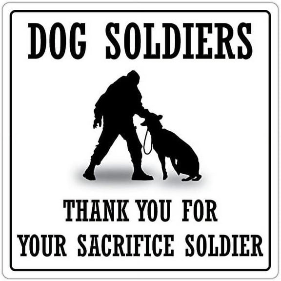 Dog Soldiers Thank You for Your Service Police Dogs, Military Rescue Dogs 3M Vinyl Decal Bumper Sticker 5x5 (Pack of 3)
