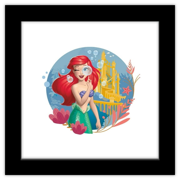 Gallery Pops Disney Princess - Ariel Create Your World Wall Art, Black Framed Version, 12" x 12"