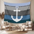 thumbnail image 2 of Blue Nautical Anchor Small Tapestry for Bedroom Wall Hanging Tapestry, Rustic Distressed Wood Grain Ceiling Backdrop Tapestries Poster Blanket Wall Decor for Teens Room Living Room Dorm 23" x 28", 2 of 8