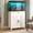 White-20gallon, variant on Casendy 20 Gallon Aquarium Stand With Charging Station, Farmhouse Fish Tank Stand, Reptile and Terrarium Stand with Drawer and Cabinet Storage, Black