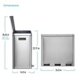 thumbnail image 5 of Home Zone Living 16 Gallon Triple-Compartment Kitchen Trash and Recycling Can with Soft Close Lids, Stainless Steel, Silver, 5 of 5
