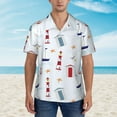 thumbnail image 2 of Disketp Hawaiian Shirts For Men,Nautical Lighthouse Sailboat Print Mens Casual Short Sleeve Button Down Shirts Beach Shirt, 2 of 7