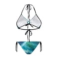 thumbnail image 2 of Chririnla Women's Impressionist Ocean Sailboat Bikini Set - Halter Neck Two Piece Triangle Swimsuit with Tie Side - Quick Dry, Sexy Beach Vacation Swimwear, 2 of 9