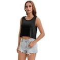 thumbnail image 3 of DARING DIVA Women's High Low Sleeveless Flowy Tank Top Athletic Yoga Workout Shirt S Black, 3 of 7