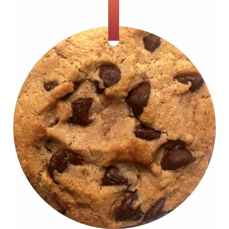Cookie Cutter Christmas Tree Ornaments Chocolate Chip Cookie Flat Round - Shaped Christmas Holiday Hanging Tree Ornament Disc Made in the U.S.A. ()