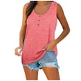 thumbnail image 2 of Ydkzymd Tank Tops for Women Clearance Pink Sleeveless Cozy Solid Color Blouses Henley Casual Button Up Tunics Plus Size Flowy Funny T Shirts Pink S, 2 of 7