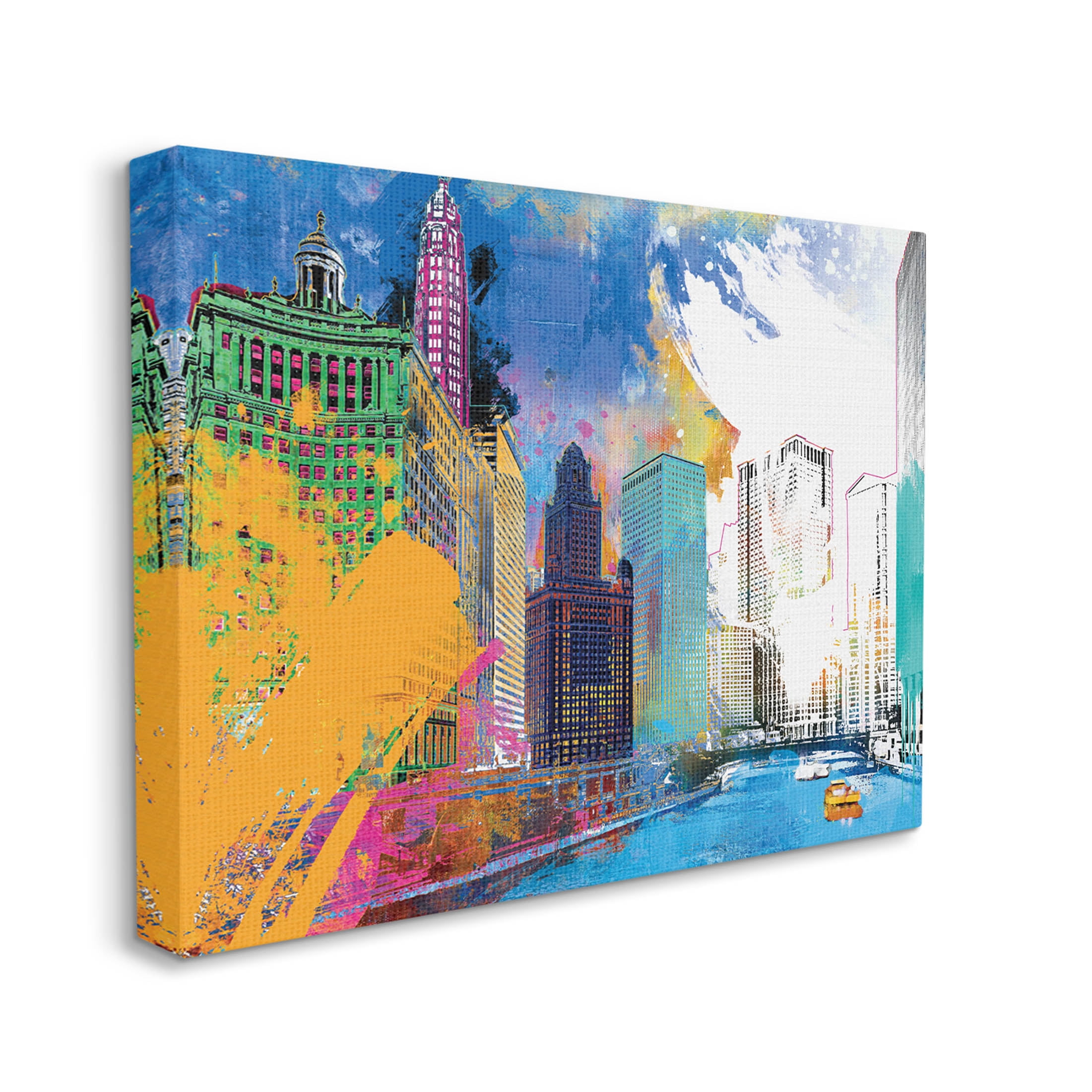 Stupell Industries Urban City Buildings Collage Graphic Art Gallery Wrapped Canvas Print Wall Art, Design by Porter Hastings