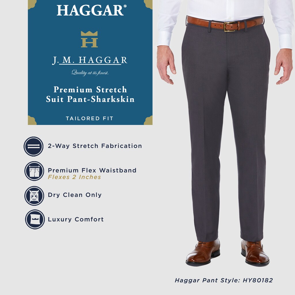 Men's J.M. Haggar Premium Tailored-Fit Stretch  Flat-Front Suit Pants Dark Brown - image 5 of 5