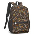 thumbnail image 2 of Camo and Maple Brown Pattern 17" School Backpacks for Teens,Waterproof Oxford Fabric,S-Shape Padded Straps for School,Travel,Hiking,Camping, 2 of 6