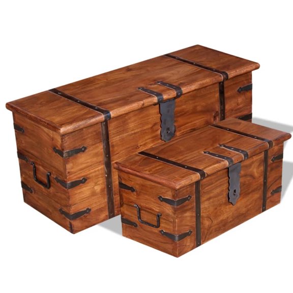 vidaXL Storage Chest Decorative Storage Box with Latch for Bedroom Solid Wood