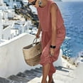 thumbnail image 4 of Chbgutlmr Womens Cotton Linen Sets Sleeveless Crew Neck Crop Tank Tops Cinch Bottom Elastic Waist Joggers Casual Loose Summer 2 Piece Outfits, 4 of 9