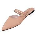 thumbnail image 2 of Samdudou Slip On Shoes for Women Closed Toe Pointed Toe Backless Mules Minimalist Double Thin Strap Design Elegant Flat Footwear for Work Date, 2 of 9