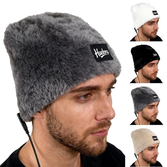 jobturf Winter Hats for Men Soft Comfy Warm Fuzzy Beanie Trendy Solid Color Skull Cap Windproof Snow Ski Beanies Hat for Cold Weather