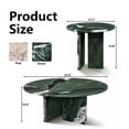 thumbnail image 2 of MDQMD Marble Nesting Coffee Table Set of 2,Green Round Coffee Table for Living Room, Unique Texture Center Table for Home, 2 of 8