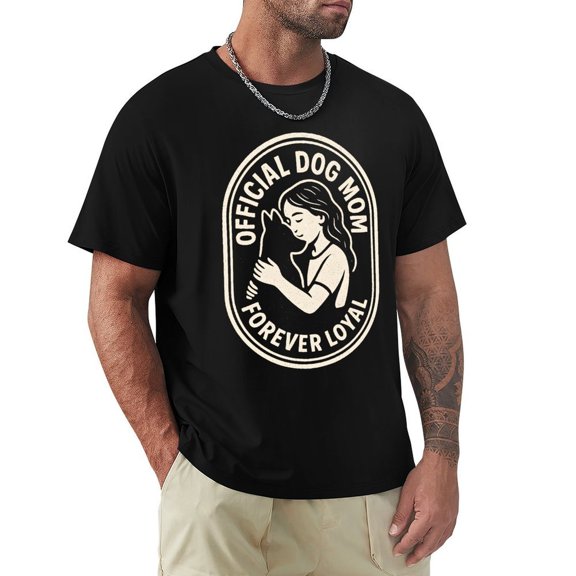 Dog Mom Men's Graphic Short Sleeve Crewneck T-Shirt Black X-Large