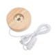 thumbnail image 5 of Base de luz LED Interfaz USB Material de madera de roble Redonda 2 cm / 0,8 pulgadas de espesor Lámpara de exhibición decorativa brillante para el hogar 5 V Base de luz cálida, 5 of 5
