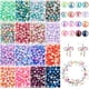 thumbnail image 1 of 2080Pcs 16 Colors Rainbow ABS Plastic Imitation Pearl Beads Gradient Mermaid Pearl Beads Round Mixed Color 4x3.5mm Hole: 1.2mm 130pcs/color, 1 of 5
