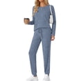 thumbnail image 2 of Fantaslook Two Piece Sets for Women Lounge Sets Casual Long Sleeve Tops and Long Pants Vacation Travel Fall Outfits Pajama Sets, 2 of 8