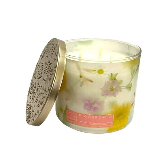 Bath and Body Works Flowerchild (White Barn) Scented 3-Wick Candle (14.5 oz / 411 g)