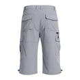 thumbnail image 5 of Mens Cargo Shorts with 7 Pockets Casual Long Blew Knee Capri 3/4 Pants for Work Fishing Hiking Athletic, 5 of 7