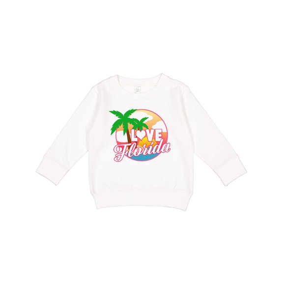 Inktastic I Love Florida with Ocean and Palm Trees Toddler Sweatshirt