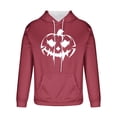 thumbnail image 4 of Sudadera con capucha de Halloween para hombre, informal, de moda, con cuello redondo, estampado, manga larga, blusa de poliéster, 4 of 5