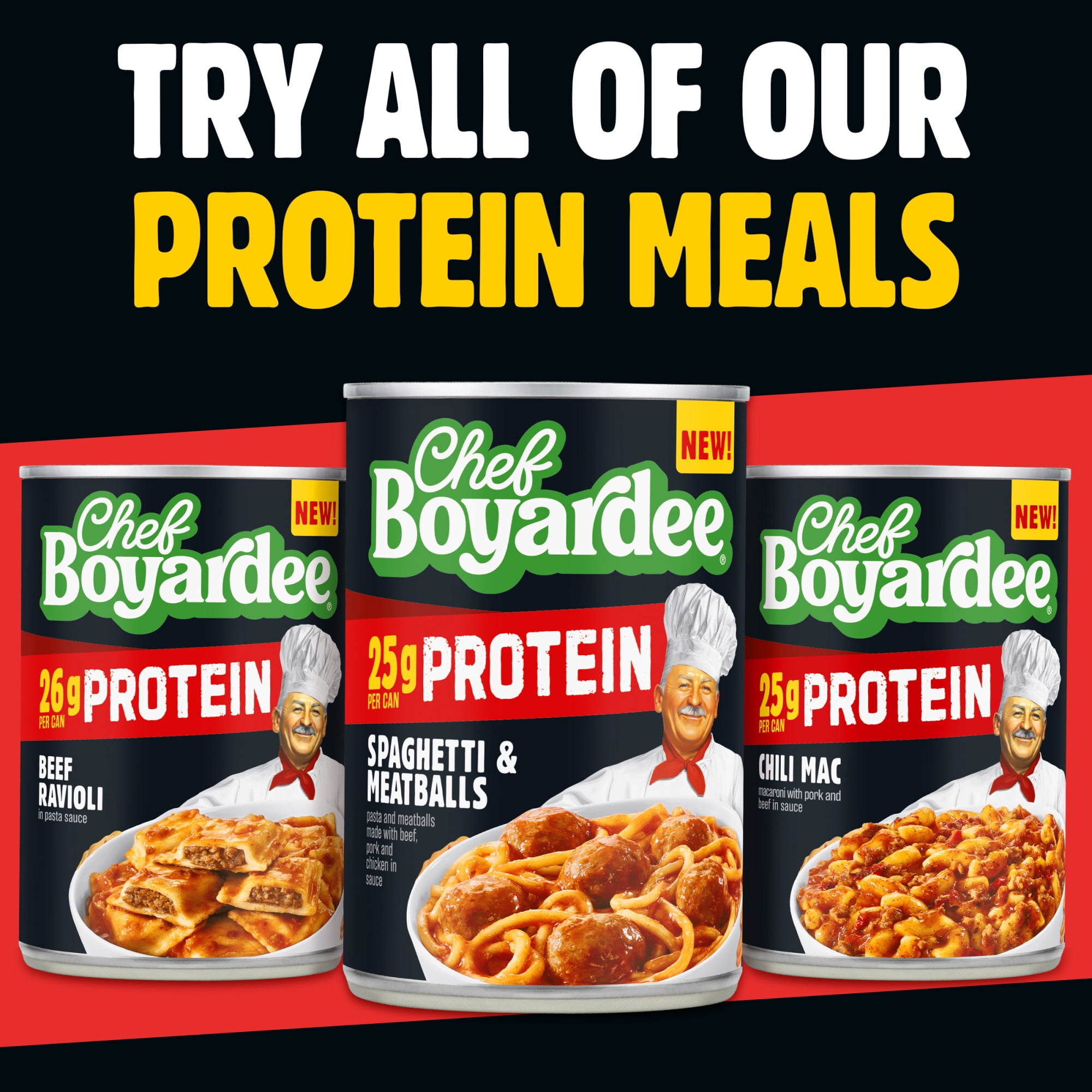 (6 pack) Chef Boyardee Protein Spaghetti & Meatballs, 14.5 oz Can