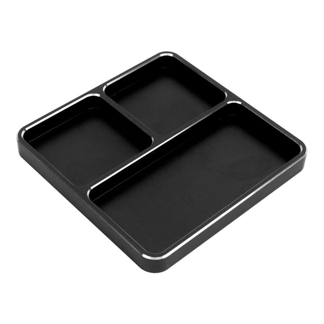 Bandeja de tornillos RC de metal, aleación de aluminio, tornillo de succión magnético, disco de ajuste, herramienta de reparación RC para coche RC, barco, modelo, avión, negro