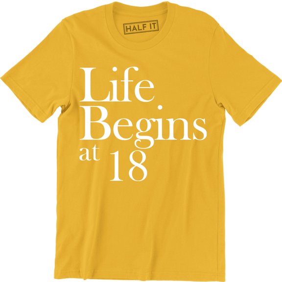 Life Begins At 18 BORN In 2001 Year of Legends 18th Birthday Gift Mens Tee