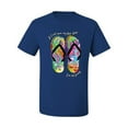 thumbnail image 2 of Wild Bobby, If I Can't Wear My Flip Flops I'm Not Going Colorful Sandals Streetwear Men's Graphic T-Shirt, Royal, Medium, 2 of 3