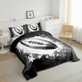 thumbnail image 3 of jejeloiu Rugby Sport Full Size Comforter Sets,American Football Bedding Comforter Set,Splash Ink Bedding Sets For Teens Boys,Ultra Soft Home Decor Reversible,3 Pieces, 3 of 8