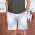 thumbnail image 7 of Men’s Sleep Shorts Relaxed Fit Lounge Pants with Pockets Mens Pajama Loungewear Home Wear Comfort Pastel Pink and Blue Plaid Small, 7 of 7
