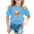 thumbnail image 1 of PMVFHDE T-Shirts à Manches Courtes pour Filles T-Shirts Amples pour Filles T-Shirts Amples Imprimés Col Rond Manches Courtes T-Shirt Bleu Ciel, 3-4 Ans, 1 of 4