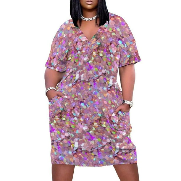Vestido rosa manga ancho para mujer lleva un bolso con bolsos elegantes y elegantes no REAL con foto de lentes