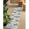 thumbnail image 2 of Unique Loom Outdoor Modern Collection Area Rug - Mod (2' x 8' Runner White and Black), 2 of 10