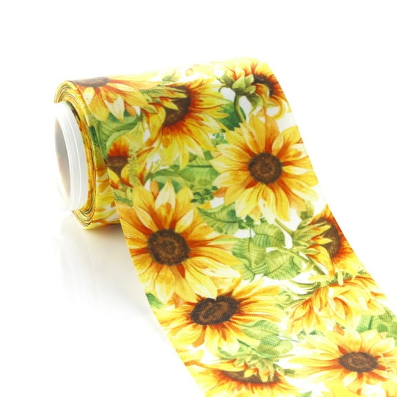 3" Sunkissed Sunflowers Satin Ribbon 5 Yard