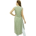 thumbnail image 5 of Phagun Women's Printed Cotton Tunic Sleeveless Green Kurta Front Cut Kurti-6, 5 of 9