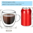 thumbnail image 4 of czcpp-8oz Tasses à Café en Verre à Double Paroi avec Poignée, Ensemble de 4 Tasses à Cappuccino en Verre Transparent, Tasses à Café et à Thé Isolées, Tasses à Espresso, Résistantes à la Chaleur, Lavables au Lave-Vaisselle, 4 of 4