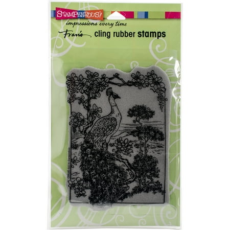 Vintage Stamping Setting - Stampendous Cling Stamp -Vintage Peacock