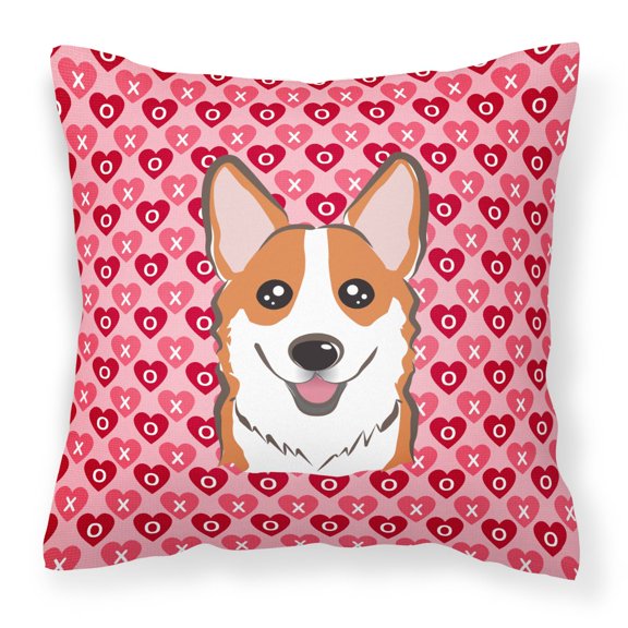 Carolines Treasures BB5324PW1818 Red Corgi Fabric Decorative Pillow 18HX18W multicolor