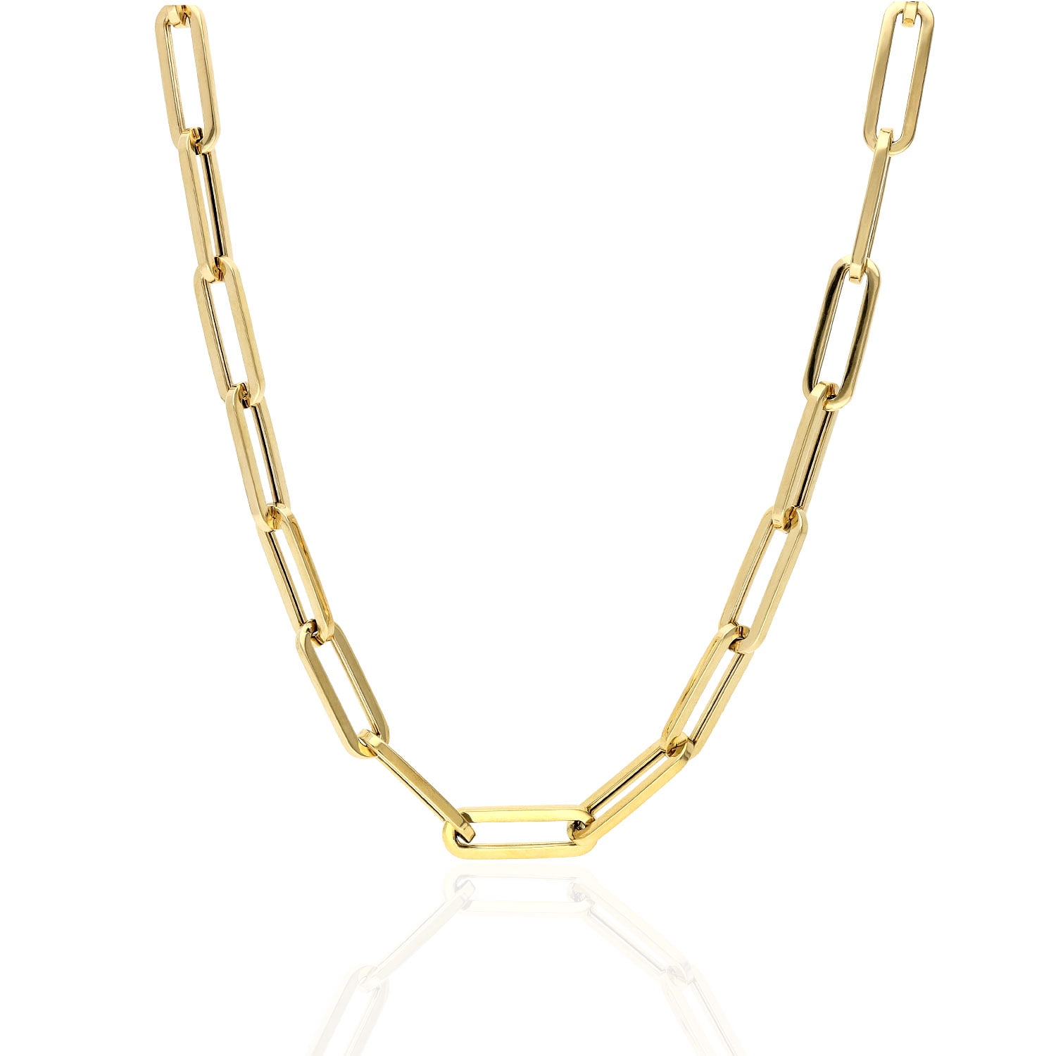 Paperclip Chain Necklace 14kt gold diamond lulu paperclip chain necklace – dilarasaatci
