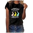 thumbnail image 2 of EQWLJWE Chemises de Pâques pour Femmes, Été Mignon Imprimé Lettre Hauts Blouse Décontractée Manches Courtes Col Rond T-Shirts Graphiques Lapin Liquidation, 2 of 5