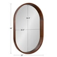 thumbnail image 5 of Kate and Laurel Hutton Modern Capsule Wall Mirror, 24 x 36, Walnut, Midcentury Decorative Mirror for Wall, 5 of 7