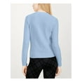 thumbnail image 2 of maison Jules Womens Ruffle Lace Pullover Sweater, Blue, X-Small, 2 of 2